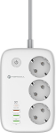 Listwa sieciowa Forcell F-Energy 3x schuko, USB-C 30W, 3x USB-A QC3.0 PD WiFi Tuya 2500W 10A