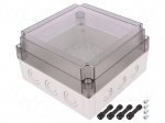 Enclosure: multipurpose | X: 180mm | Y: 180mm | Z: 100mm | MNX | grey | IK08