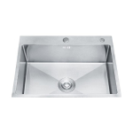 Roostevabast terasest valamu VENTO 50X44X22 satiinist topmount