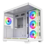 FSP M341 White Dual Tempered Glass 7x ARGB Fan ATX Gaming PC Case