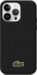Back panel cover Lacoste Apple iPhone 15 HC MAGSAFE ICONIC PETIT PIQUE PU WOVEN LOGO Black