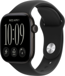 Nutikell Apple Watch Series 12 GPS 42mm must alumiinium korpus musta spordirihmaga - M/L