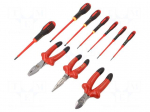 Kit: pliers, insulation screwdrivers | Pcs: 10