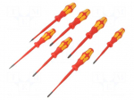 Kit: screwdrivers | Pcs: 8 | insulated | 1kVAC | slot | for electricians