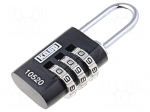 Padlock | Kind: shackle,combination code | A: 22mm | C: 3mm | B: 20mm
