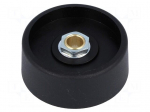 Knob | without pointer | polyamide | &Oslash;shaft: 6mm | &Oslash;40x16mm | black