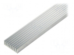 Heatsink: extruded | grilled | natural | L: 1000mm | W: 33mm | H: 10mm