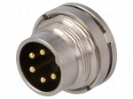 Connector: M16 | socket | male | soldering | PIN: 5 | 6A | 250V | straight