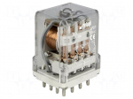 Relay: electromagnetic | 4PDT | Ucoil: 12VDC | 10A/250VAC | 10A/24VDC