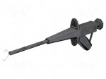 Clip-on probe | crocodile | 4A | black | 1kV | 4mm | Overall len: 155mm