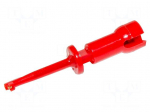 Clip-on probe | hook type | 3A | red | Plating: gold-plated | 600V | 44mm