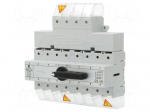 Switch: mains-generator | Stabl.pos: 3 | 125A | I-0-II | Mounting: DIN