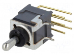 Switch: toggle | Pos: 3 | DPDT | ON-OFF-ON | 0.01A/28VAC | 0.01A/28VDC
