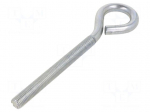 Hook | ring | steel | zinc | Thread len: 150mm | Overall len: 250mm
