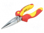 Pliers | insulated,half-rounded nose | steel | 160mm | 1kVAC | blister