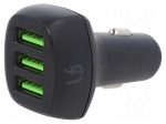 USB power supply | USB A socket x3 | Sup.volt: 12&divide;24VDC | black