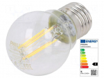 LED lamp | white warm | E27 | 230VAC | 470lm | P: 4.3W | 2700K | CRImin: 80