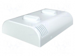 Enclosure: wall mounting | X: 80mm | Y: 120mm | Z: 25mm | ABS | white