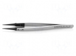 Tweezers | Blade tip shape: sharp | Tweezers len: 130mm | ESD