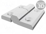 Hinge | Width: 60mm | technopolymer PA | H: 60mm | right | &Oslash;: 6mm