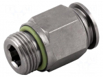 Push-in fitting | straight | -0.99&divide;20bar | nickel plated brass