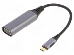 Adapter | USB 3.0 | D-Sub 15pin HD socket,USB C plug | 0.15m | black