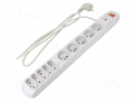 Plug socket strip: protective | Sockets: 10 | 230VAC | 10A | grey