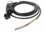 EMobility: cable | 1x0.5mm2,3x6mm2 | 250VAC | 7.4kW | IP44 | 5m | 32A
