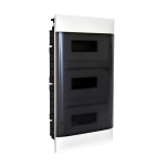 LEGRAND 3X12M FLUSH CABINET SMOKED DOOR E + N  TERMINAL BLOCK FOR MASONRY WALL