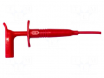 Clip-on probe | hook type | 1A | red | Contacts: steel | 1kV | 140mm