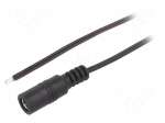Cable | 2x0.35mm2 | wires,DC 5,5/2,1 socket | straight | black | 2m