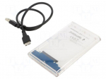 Hard discs housing: 2,5" | USB 3.0 | plastic | transparent