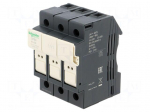 Fuse base | for DIN rail mounting | 25A | Poles: 3