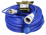 Extension lead | 3x2.5mm2 | 50m | PUR | blue | Sockets no: 1 | 16A