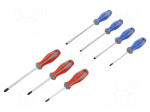 Screwdriver: universal-set | Pozidriv&reg;,slot | 7pcs.