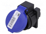 Connector: AC supply | socket | 2P+PE | 250VAC | 10A | black,blue | PIN: 3