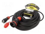 Extension lead | 3x2.5mm2 | 25m | rubber | black | Sockets no: 1 | 16A