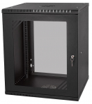Komutācijas sienas skapis 19"- 12U - 600mm MELNS