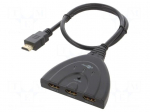 Switch | HDMI 2.0 | 3D,4K,HDCP 2.2 | 0.55m | Input: HDMI socket x3