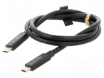 Cable | USB 4.0 | USB C plug,both sides | 0.7m | black | Cu,tinned