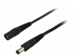 Cable | 2x0.5mm2 | DC 5,5/2,5 plug,DC 5,5/2,5 socket | straight