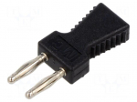 Laboratory connector: 2mm banana | stackable safety shunt | black