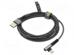 Cable | USB 2.0 | USB A plug,USB C angled plug | 2m | 480Mbps