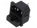Connector: AC supply | socket | male | 10A | 250VAC | C14 (E) | 6220 | IP40
