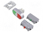 Switch: push-button | 22mm | Stabl.pos: 1 | NC + NO | green/red | none