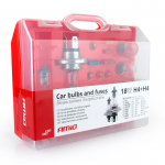 Autolambid, Mootorratta ja traktori valgustid // Auto LED-pirnid ja komplektid // Zestaw żar&oacute;wek i bezpiecznik&oacute;w zasobnik 18 szt 2xh4 amio-01497