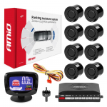 Auto- ja mootorrattatooted, elektroonika, navigatsioon, CB raadio // Parkimisandurite s&uuml;steemid | Keskluku s&uuml;steem | Autoalarmid // Zestaw czujnik&oacute;w parkowania czujniki cofania led graf 8 sensor&oacute;w czarne amio-01559