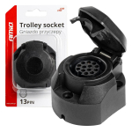 Auto- ja mootorrattatooted, elektroonika, navigatsioon, CB raadio // Auto elektroonikakomponendid : Installatsioonikaablid : Kaitsealused : &Uuml;hendused // Gniazdo haka przyczepy plastikowe 13 pin amio-03219