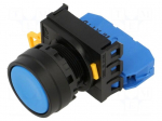 Switch: push-button | 22mm | Stabl.pos: 1 | NO | blue | none | IP65 | flat