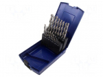 Drill set | for metal | high speed steel | plastic cassette | 19pcs.